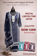 Pure Cotton Elegant 3D Work Pant Suit – Navy Blue | Multi-Color